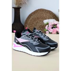 Konfores 1453-27770 Anatomik Taban Sneakers Ayakkabı - NKT01453-siyah pembe-36