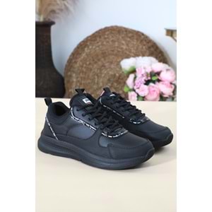 Konfores 1454-27782 Anatomik Taban Sneakers Ayakkabı - NKT01454-siyah-36