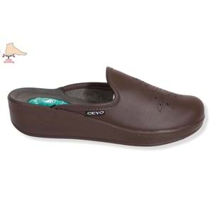 Konfores 1501-9932-8 Tam Anatomik Ev İçi Bayan Terlik - NKT01501-kahverengi-36