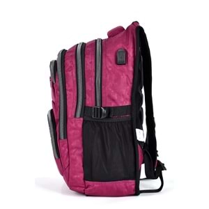 Konfores 1550-2226 Unisex Anatomik Yarasa Sırt Okul Çantası - NKT01550-mürdüm-TEK EBAT