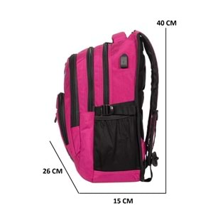 Konfores 1550-2226 Unisex Anatomik Yarasa Sırt Okul Çantası - NKT01550-mürdüm-TEK EBAT