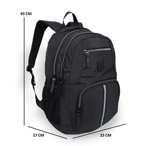 Konfores 1631 Anatomik Sırt Destekli Unisex Ortaokul Lise ve Günlük Sırt Çantası - NKT01631-siyah-TEK EBAT
