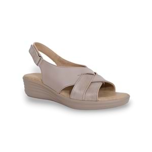 Konfores 1645-9953-18 Tam Anatomik Bayan Sandalet - NKT01645-BEJ-40