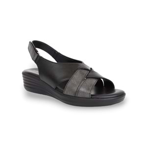 Konfores 1645-9953-18 Tam Anatomik Bayan Sandalet - NKT01645-siyah-36