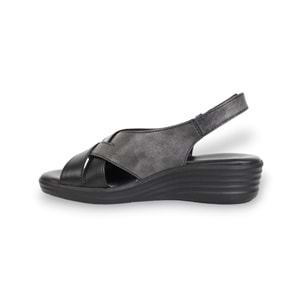 Konfores 1645-9953-18 Tam Anatomik Bayan Sandalet - NKT01645-siyah-36