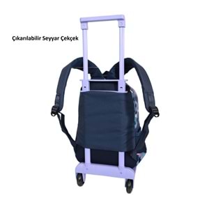 Kidessa 1653 Anatomik Sırtlı Yapılı Kız Çocuk Tekerlekli İlkokul Çantası - NKT01653-lacivert-TEK EBAT