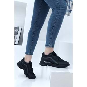 Konfores 1658 Anatomik Tabanlı Bayan Sneakers Ayakkabı - NKT01658-siyah-40