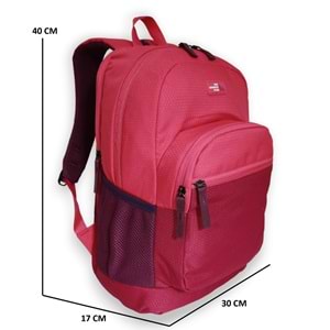 Konfores 1669 Unisex Anatomik Sırtlı Laptop Bölmeli Seyehat Spor ve Okul Çantası - NKT01669-fuşya-TEK EBAT