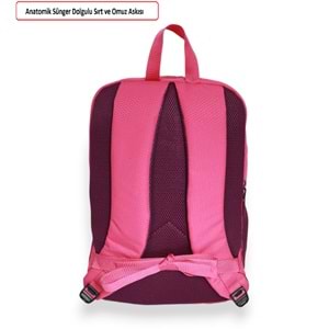 Konfores 1669 Unisex Anatomik Sırtlı Laptop Bölmeli Seyehat Spor ve Okul Çantası - NKT01669-fuşya-TEK EBAT