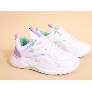 Kidessa 1679 Anatomik Tabanlı Unisex Çocuk Sneakers Ayakkabı - NKT01679-Beyaz Lila-31