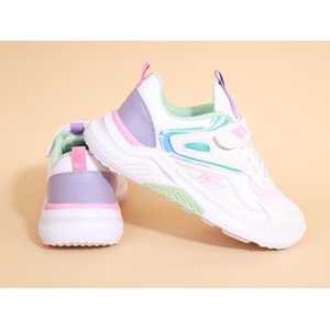 Kidessa 1679 Anatomik Tabanlı Unisex Çocuk Sneakers Ayakkabı - NKT01679-Beyaz Lila-31