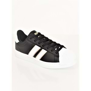 Konfores 1705-28787 Anatomik Tabanlı Unisex Süperstar Modeli Sneakers Ayakkabı - NKT01705-siyah beyaz-40