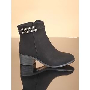 Konfores 1724-325054 Kauçuk Tabanlı Bayan Klasik Bot - NKT01724-siyah-40