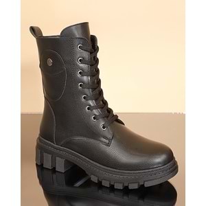 Konfores 1730-238008 Kauçuk Tabanlı Bayan Postal Spor Bot - NKT01730-siyah-38