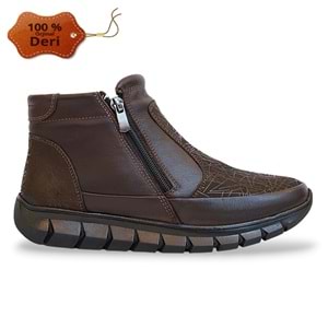 Konfores 1737-273059 Hakiki Deri Anatomik Tabanlı Kadın Anne Bot - NKT01737-kahverengi-36