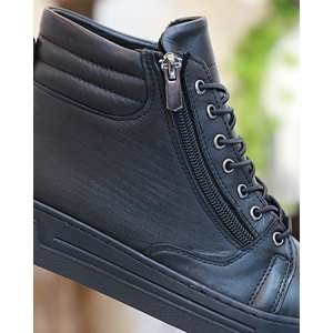 Konfores 1752-394139 Hakiki Deri Anatomik Tabanlı Spor Bot - NKT01752-siyah-39