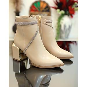 Konfores 1761-248028 Tpu Tabanlı Ayna Ökçeli Bayan Klasik Bot - NKT01761-Nude-36