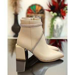 Konfores 1761-248028 Tpu Tabanlı Ayna Ökçeli Bayan Klasik Bot - NKT01761-Nude-37