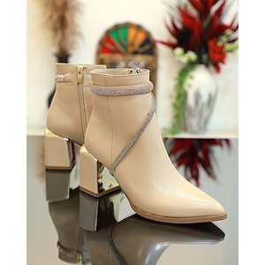 Konfores 1761-248028 Tpu Tabanlı Ayna Ökçeli Bayan Klasik Bot - NKT01761-Nude-40