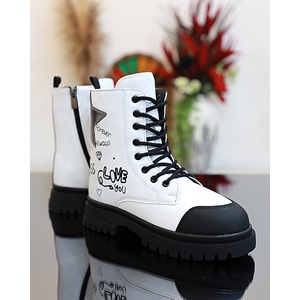 Kidessa 1763 Anatomik Tabanlı Kız Çocuk Postal Bot - NKT01763-BEYAZ-27