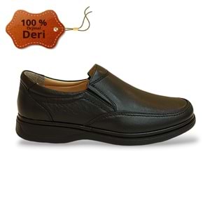 Konfores 1795 Hakiki Deri Anatomik Tabanlı Erkek Günlük Ayakkabı - NKT01795-Siyah Bağsız-44
