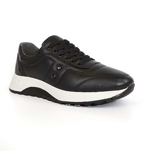 Konfores 1835-346497 Hakiki Deri Anatomik Tabanlı Erkek Sneakers Ayakkabı - NKT01835-siyah-40