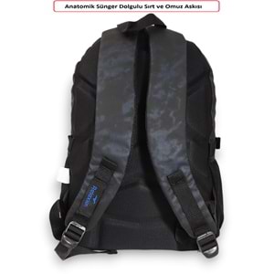 Konfores 1877-2049 Unisex Anatomik Sırt Yapılı Günlük ve Okul Sırt Çantası - NKT01877-mavi-TEK EBAT