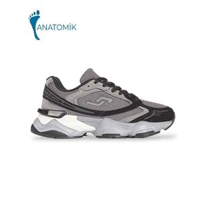 Jump 1878-29903 Anatomik Kalın Tabanlı Bayan Sneakers Ayakkabı - NKT01878-siyah gri-40