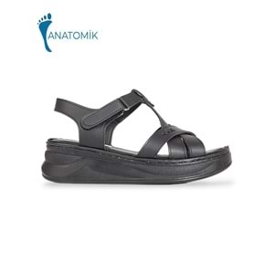 Konfores 1895-492090 Tam Anatomik Tabanlı Kadın Sandalet - NKT01895-siyah-36