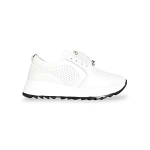 Konfores 1921-346538 Hakiki Deri Anatomik Tabanlı Kadın Sneakers Ayakkabı - NKT01921-BEYAZ-40