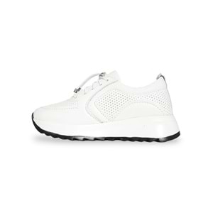 Konfores 1921-346538 Hakiki Deri Anatomik Tabanlı Kadın Sneakers Ayakkabı - NKT01921-BEYAZ-40