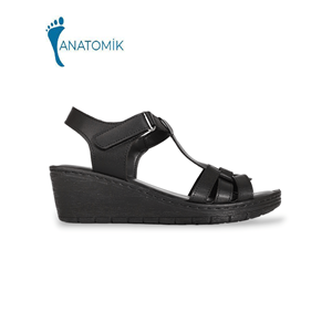 Konfores 1939-390243 Tam Anatomik Tabanlı Kadın Sandalet - NKT01939-siyah-39