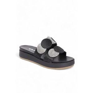 Konfores 2011-286068 Kadın Abiye ve Ev İçi Anatomik Tabanlı Taşlı Terlik - NKT02011-siyah-36