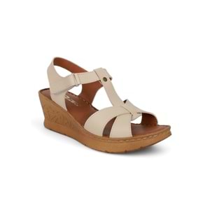 Konfores 2027-492076 Tam Anatomik Tabanlı Kadın Sandalet - NKT02027-BEJ-40