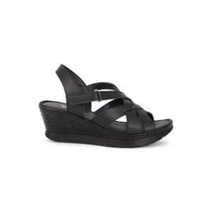 Konfores 2028-492078 Tam Anatomik Tabanlı Kadın Sandalet - NKT02028-siyah-40