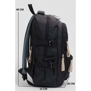 Jack Taılor 2111-60010 Unisex Anatomik Sırt Destekli Günlük ve Okul Sırt Çantası - NKT02111-siyah-TEKEBAT