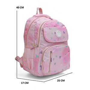 Relaxion 2139-1390 Anatomik Sırt Yapılı Kız Çocuk Üçlü Set İlkokul Sırt Çantası - NKT02139-PEMBE-TEKEBAT