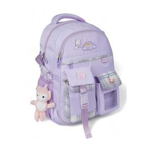 Relaxion 2174-1450 İthal Kore Tarzı Unisex Çocuk İlkokul Sırt Çantası - NKT02174-lila-TEKEBAT