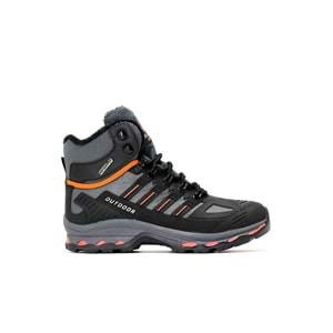 2223-Jamper Anatomik Kaydırmaz Tabanlı Soft Shell Outdoor Trekking Erkek Fermuarlı Spor Bot - NKT02223-Füme-41