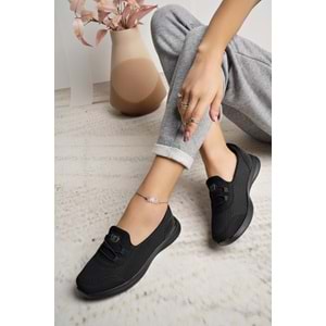 2257-Blacksea Anatomik Tabanlı Ultra Hafif Kadın Günlük Spor Babet Ayakkabı - NKT02257-siyah-39
