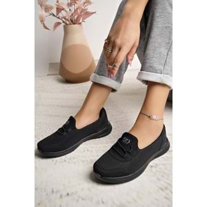 2257-Blacksea Anatomik Tabanlı Ultra Hafif Kadın Günlük Spor Babet Ayakkabı - NKT02257-siyah-39