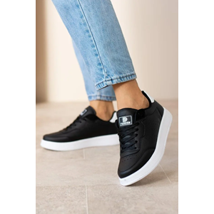 2286-Dark Step AirForce Modeli Anatomik Tabanlı Ultra Hafif Unisex Sneakers Ayakkabı - NKT02286-siyah-beyaz-45