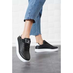 2286-Dark Step AirForce Modeli Anatomik Tabanlı Ultra Hafif Unisex Sneakers Ayakkabı - NKT02286-siyah-beyaz-45
