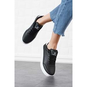 2286-Dark Step AirForce Modeli Anatomik Tabanlı Ultra Hafif Unisex Sneakers Ayakkabı - NKT02286-siyah-beyaz-45