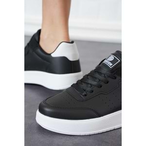 2286-Dark Step AirForce Modeli Anatomik Tabanlı Ultra Hafif Unisex Sneakers Ayakkabı - NKT02286-siyah-beyaz-45