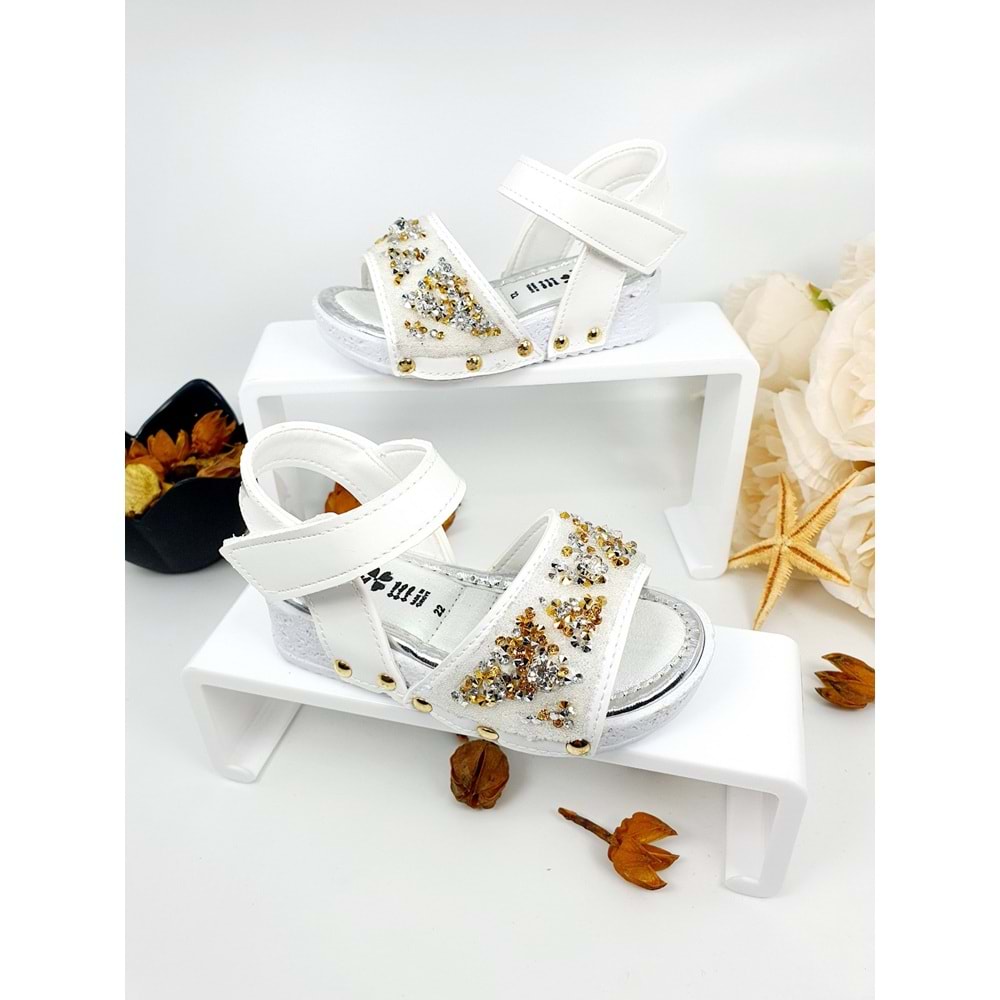 CANSIN KIZ ÇOCUK SANDALET - CANSIN - BEYAZ - 30 - NKT00053-BEYAZ-30