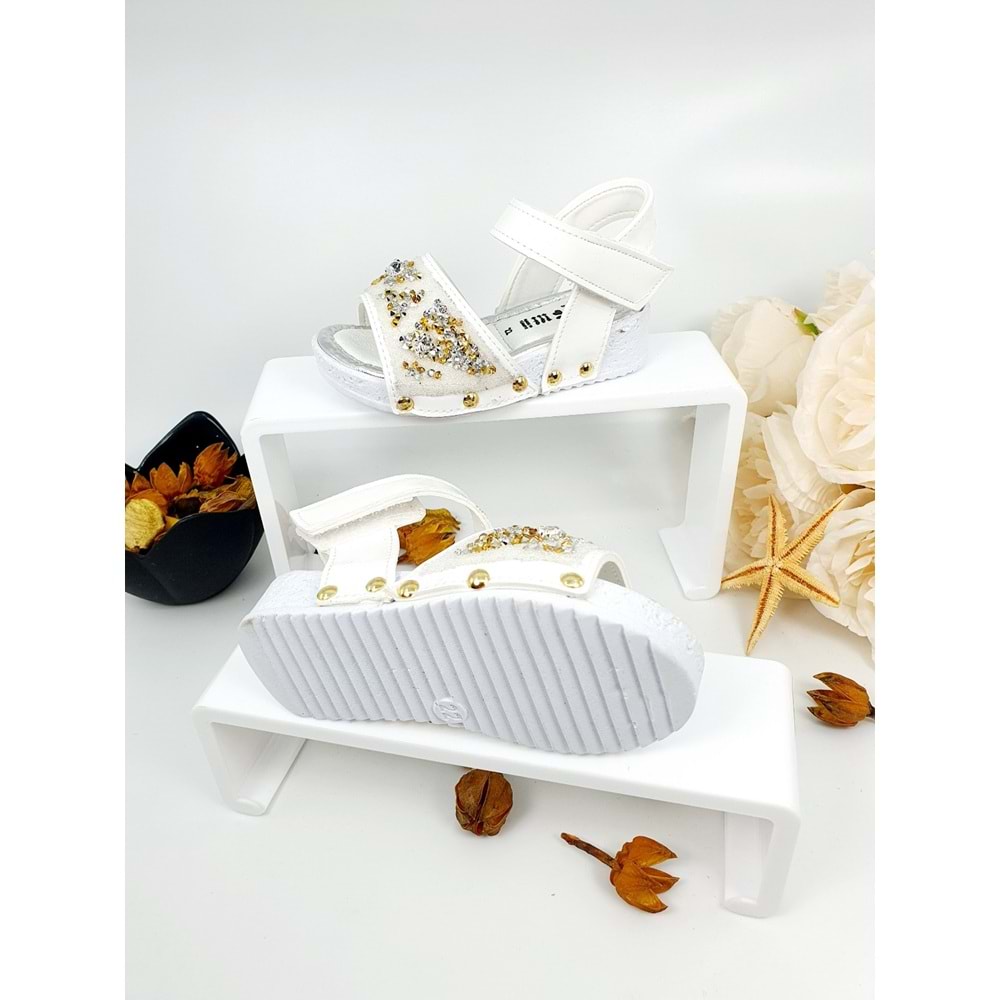 CANSIN KIZ ÇOCUK SANDALET - CANSIN - BEYAZ - 30 - NKT00053-BEYAZ-30