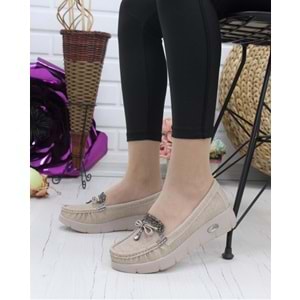 Konfores 086 Anatomik Tabanlı Bayan Dolgu Topuk Günlük Ayakkabı - VIZON - 38