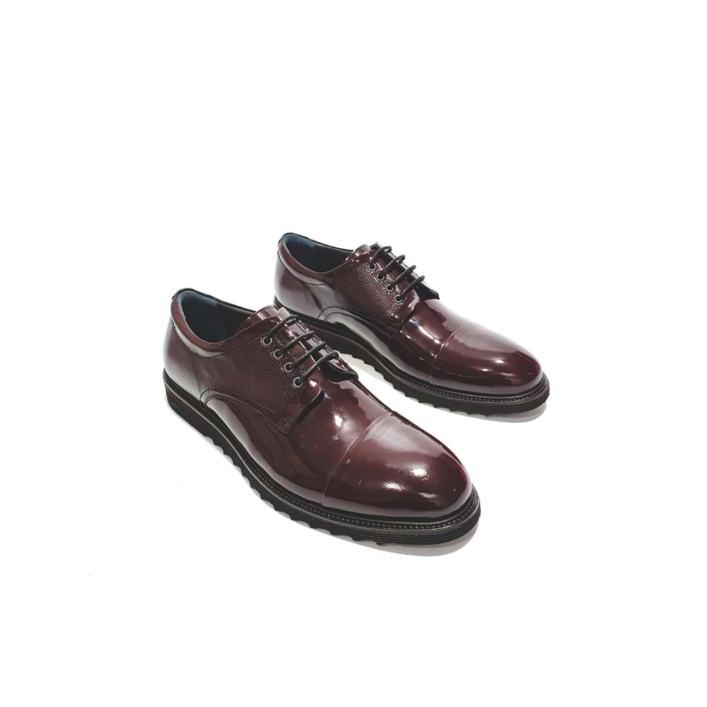 smart erkek deri rugan günlük ayakkabı - BORDO - 44