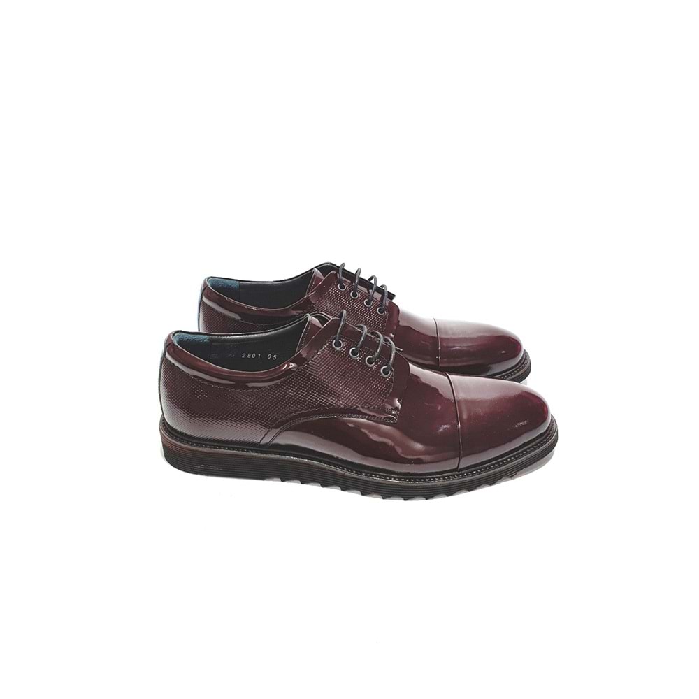 smart erkek deri rugan günlük ayakkabı - BORDO - 44